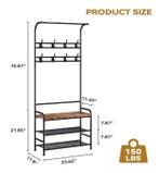 3-in-1 Kapstok met Schoenenrek – Halboom met Bank en Planken, Verzenden, Nieuw