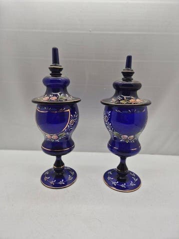 Apothekerspot / Albarello (2) - Muranoglas - Paar, Antiek en Kunst, Antiek | Glas en Kristal