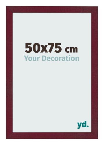 Fotolijst 50x75 cm - Wijnrood Geveegd - MDF - Bologna, Verzenden, Nieuw