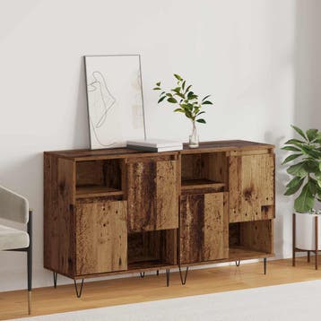 vidaXL Dressoir 2 st Oudhout 60 x 35 x 70 cm, Huis en Inrichting, Kasten | Dressoirs, Verzenden, Nieuw, Overige houtsoorten, Minder dan 50 cm