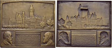 Bronze-plakette 1905 Sachsen-leipzig, Stadt, Verzenden