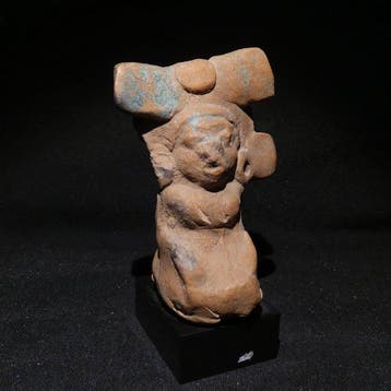 Maya, Mexico Terracotta Figuur. 11,5 cm hoog. Spaans