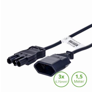 3-SWP MALE NAAR EURO VERLOOPSNOER | 1.5 METER | 3×0.75mm², Nieuw