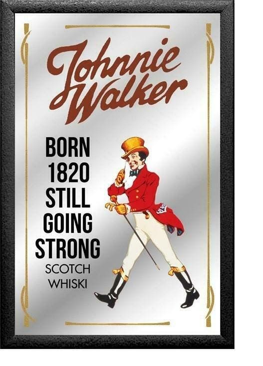 Johnnie Walker spiegel, Huis en Inrichting, Woonaccessoires | Spiegels, Nieuw, Verzenden