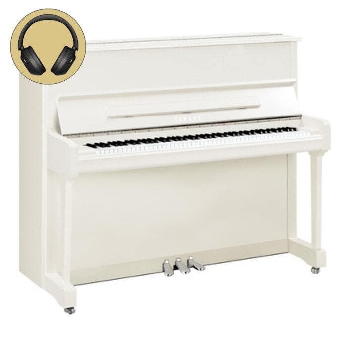 Yamaha P121 M SH3 PWHC chroom silent piano (wit hoogglans), Muziek en Instrumenten, Piano's, Piano, Wit