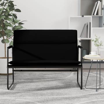 vidaXL Bankje 100x64x80 cm kunstleer zwart, Verzenden, Nieuw, Leer, Minder dan 150 cm