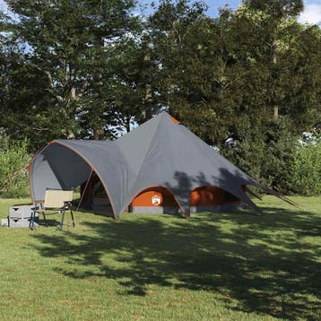 vidaXL Teepee Tent 5-Person 5-persoons Grijs en Oranje, Verzenden, Nieuw, Tot en met 2