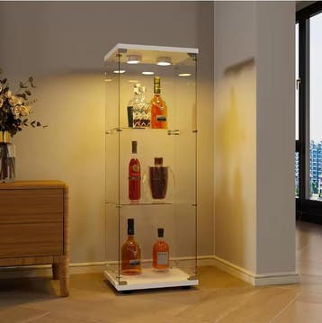 Glazen Vitrinekast met LED – Moderne 3-Laags Displaykast, Huis en Inrichting, Kasten | Vitrinekasten, Verzenden, Nieuw