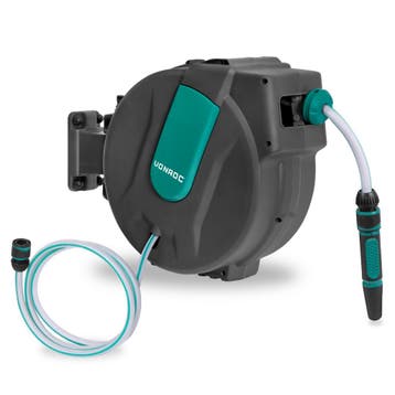 Automatische slanghaspel – Incl. 25m tuinslang, spuitstuk en, Verzenden, Nieuw, Tuinslang
