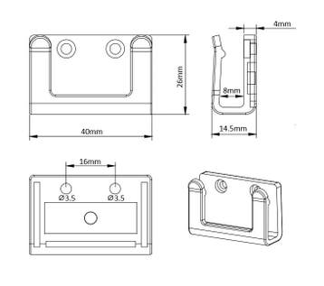 Bailey montageclip met magneet voor LED lichtslang, Huis en Inrichting, Ophalen of Verzenden, Nieuw