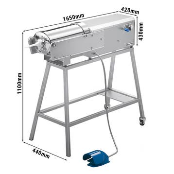 GGM Gastro | Automatische worstenvuller - horizontaal - 50l, Verzenden, Nieuw in verpakking, RVS Meubilair