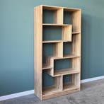A-symmetrische boekenkast van massief hout, Voorradig!, Met plank(en), Teakhout, Nieuw, 50 tot 100 cm