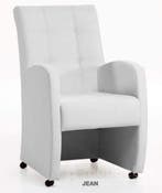 Eetkamerstoel Jean - eetkamerstoelen - Wit, Nieuw, Wit, Stof