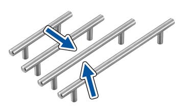 Set van 4 hoge kwaliteit massief stalen handgrepen (maat 3:, Ophalen of Verzenden, Nieuw