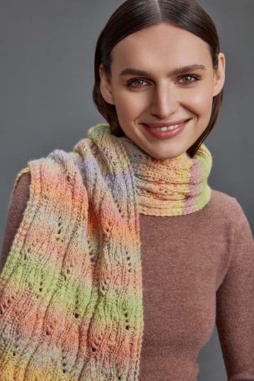 Breipatroon Sjaal Vesta met kleurverloop van Lang Yarns Ha, Hobby en Vrije tijd, Breien en Haken, Ophalen of Verzenden, Nieuw