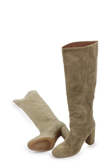 Manfield Laarzen in maat 38 Beige, Hoge laarzen, Verzenden, Beige, Zo goed als nieuw