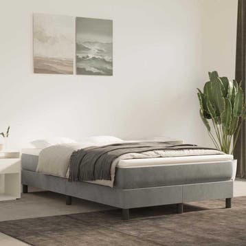 vidaXL Boxspring bed 120x200 cm fluweel lichtgrijs, Verzenden, Nieuw, Twijfelaar, 120 cm