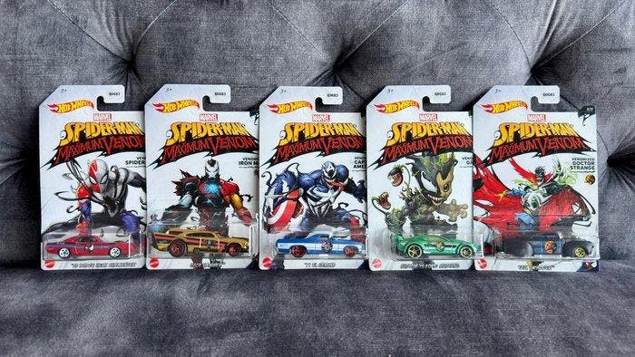Hot Wheels 1:64 - Modelauto (5) - Full 5/5 Spiderman, Hobby en Vrije tijd, Modelauto's | 1:5 tot 1:12