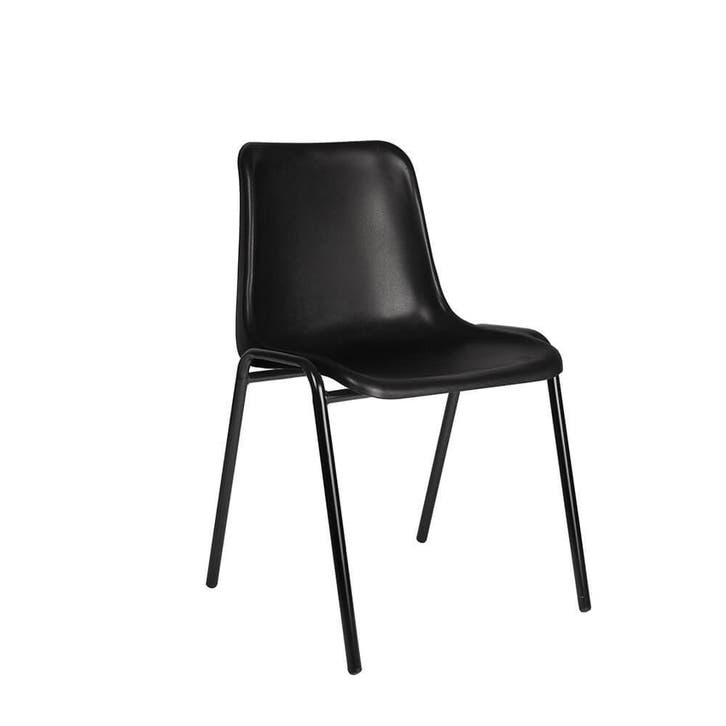 Kunstof kuipstoel, kantinestoel, schoolstoel, kerkstoel, Huis en Inrichting, Stoelen, Vijf, Zes of meer stoelen, Zwart, Nieuw