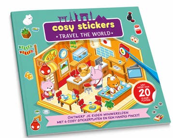 Cozy Stickers - Travel The World Stickers & Kleurboek | Rebo, Verzenden, Nieuw