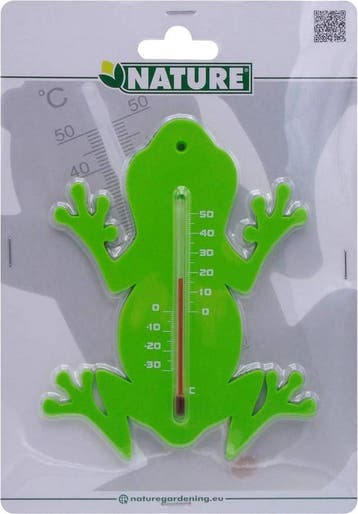 Kunststof Muurthermometer 15cm Groene Kikker voor Binnen..., Verzenden, Nieuw