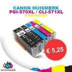 SET Canon PGI-570 PGI570 CLI-571 CLI571 huismerk met chip, Nieuw, Cartridge, Canon