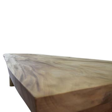 Boomstamtafel 260x70-80xH77,5 cm – bladdikte 6 cm geschoord, Tuin en Terras, Tuintafels, Ophalen of Verzenden, Nieuw