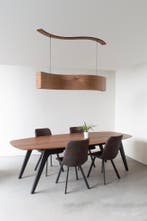 Walnut Wave - design houten hanglamp eettafel hout, Ophalen of Verzenden, Nieuw, Hout, Modern / industrieel