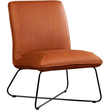Leren fauteuil zonder armleuning, Ophalen of Verzenden, Nieuw, Leer