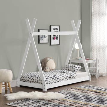 Kinderbed Onejda Tipi grenen met bedbodem 80x160 cm wit, Verzenden, Nieuw