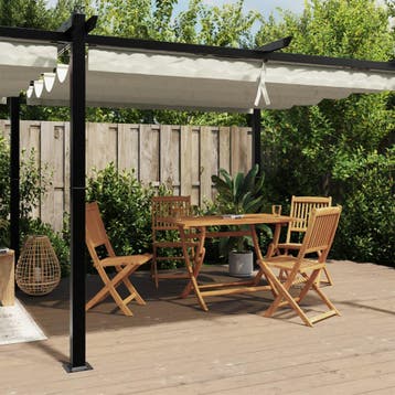 vidaXL Prieel met uittrekbaar dak 3x6 m aluminium, Verzenden, Nieuw