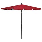 vidaXL Parasol met paal 210x140 cm bordeauxrood, Verzenden, Nieuw, 2 tot 3 meter