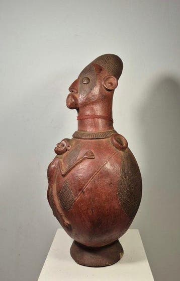 Vaas - Terracotta - Prachtige Mangbetu-vaas