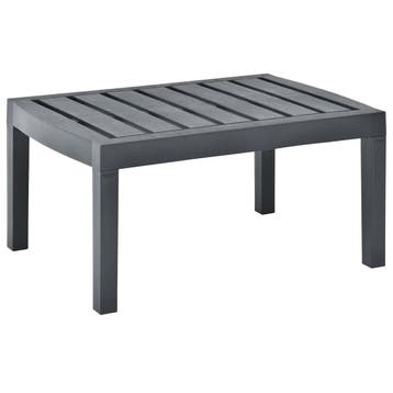 vidaXL Tuintafel 78x55x38 cm kunststof antracietkleurig, Verzenden, Nieuw, Kunststof