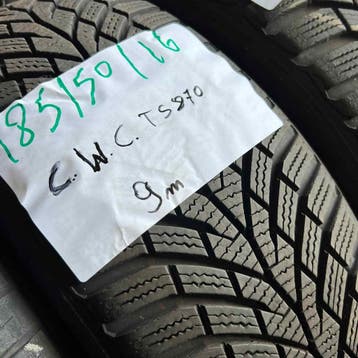 2 x Continental Winter TS870 185-50-16 Winterbanden 9mm, Gebruikt, 16 inch, Band(en), Personenwagen
