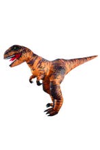 KIMU® Opblaas Kostuum Kinderen Velociraptor Bruin 122 128 13, Ophalen of Verzenden, Nieuw, Carnaval, Kleding