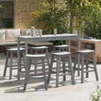 vidaXL Tuin Bar Set 6 pcs Lichtgrijs HDPE, Verzenden, Nieuw