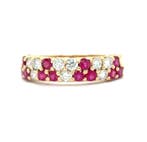 Ring - 14 karaat Geel goud - 1.08ct. tw. Robijn - Diamant, Nieuw
