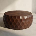 *WOONWINKEL* Ronde Salontafel Hout Met Patroon, Verzenden, Nieuw