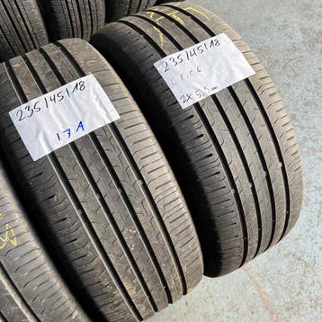 2 x Continental EcoContact 6 235-45-18 Zomerbanden 5,5mm, 18 inch, Gebruikt, Ophalen of Verzenden, 235 mm