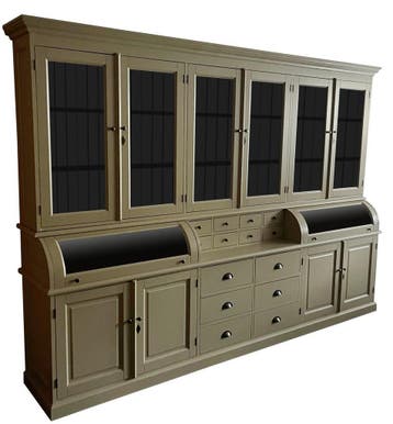 Buffetkast grijsbeige - zwart Bastiaan 300cm, Ophalen of Verzenden, Nieuw
