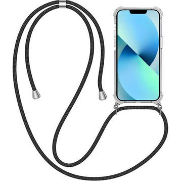 Telefoonhoesje met zwart koord voor iPhone 13 - transparant, Ophalen of Verzenden, Nieuw, IPhone 13, Hoesje of Tasje