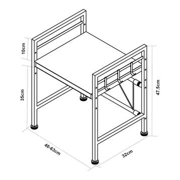 Magnetron rek Sorsele keukenrek 48x40-63x32 cm zwart [en.cas, Verzenden, Nieuw