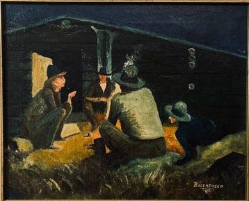 Scuola italiana (XX), Firmato Buccafusco - Scena notturna
