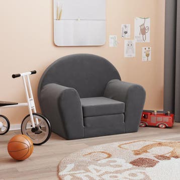 vidaXL Kinderslaapbank zacht pluche antracietkleurig, Verzenden, Nieuw