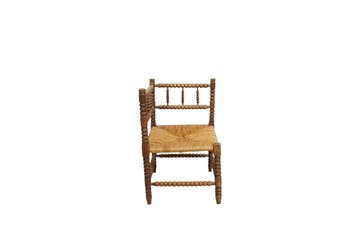 Antieke eikenhouten knopstoel met biezen zitting, Huis en Inrichting, Stoelen, Ophalen of Verzenden, Nieuw