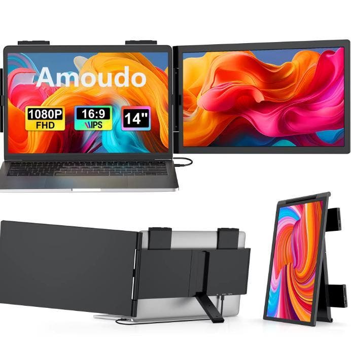 14 Inch Portable Monitor FHD IPS USB-C HDMI Dual Screen, Computers en Software, Monitoren, Nieuw, Verzenden
