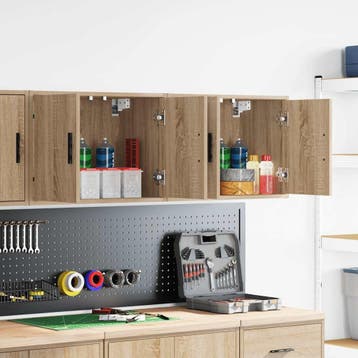 vidaXL Garagewandkasten 2 st Spaanplaat Sonoma eikenkleurig, Verzenden, Nieuw