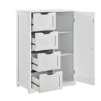 [en.casa] Badkamerkast Locust 81x55x30 cm MDF wit, Verzenden, Nieuw