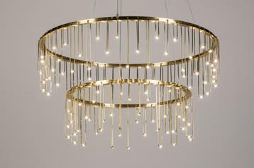 Rietveld Hanglampen - Goud - Metaal, Huis en Inrichting, Lampen | Hanglampen, Verzenden, Nieuw